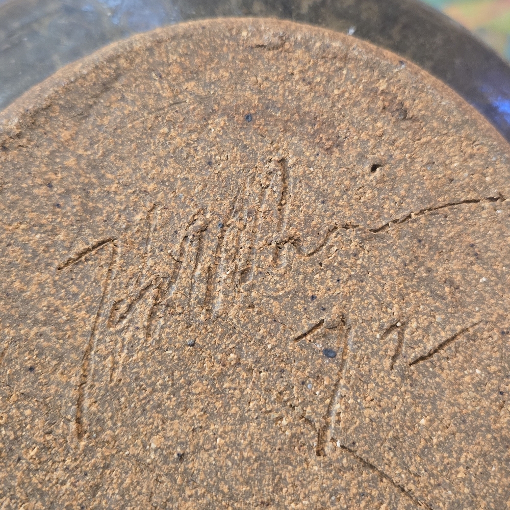 Important Signed Stoneware Ceramic Vase 1972 - Picture 6 of 9